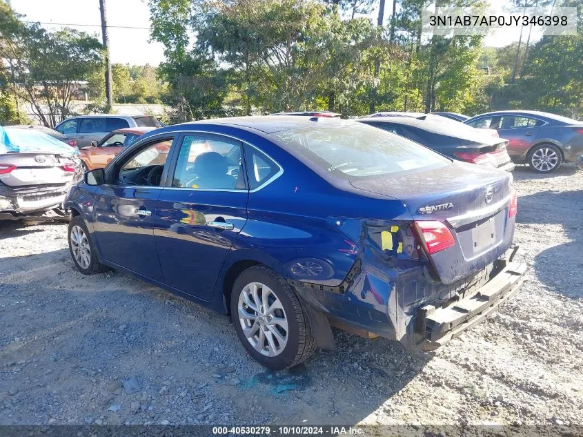 2018 Nissan Sentra Sv VIN: 3N1AB7AP0JY346398 Lot: 40530279