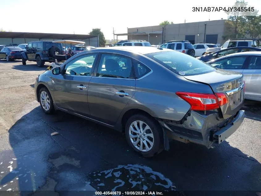 2018 Nissan Sentra Sv VIN: 3N1AB7AP4JY345545 Lot: 40540670