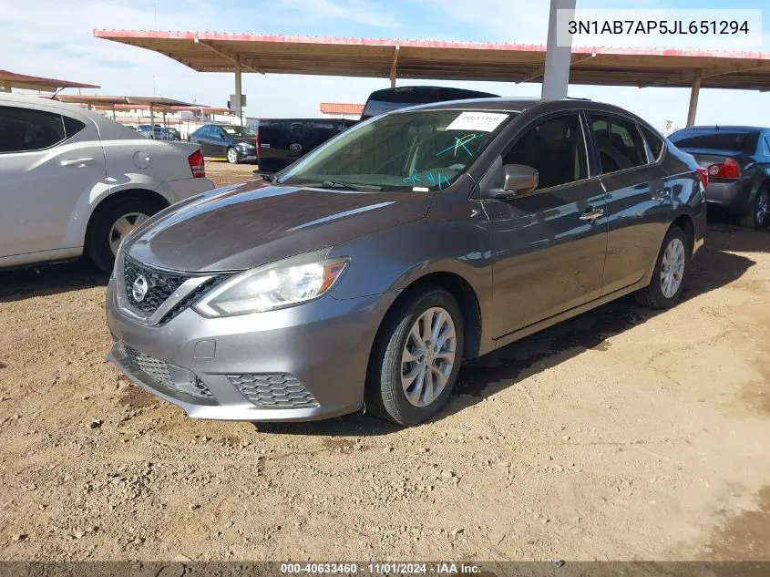 2018 Nissan Sentra Sv VIN: 3N1AB7AP5JL651294 Lot: 40633460