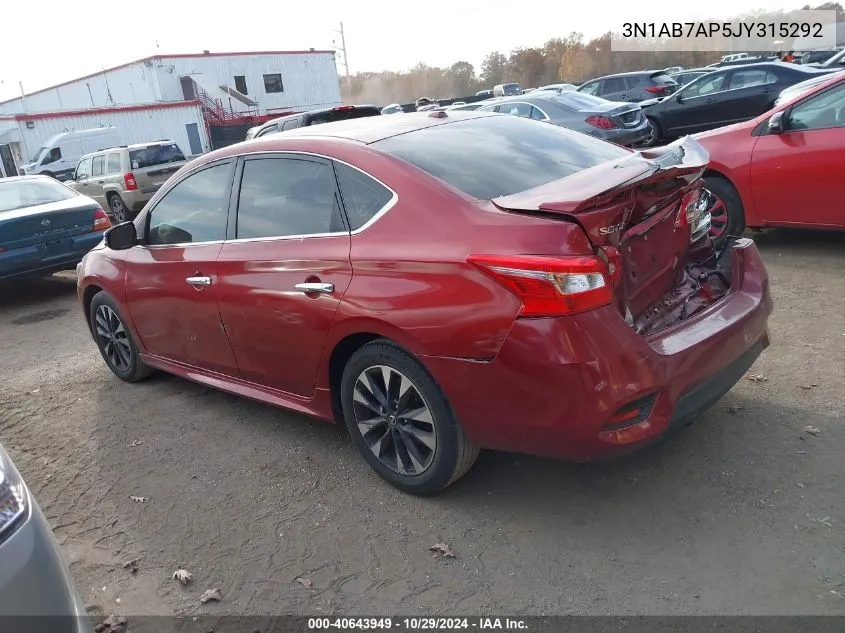 3N1AB7AP5JY315292 2018 Nissan Sentra Sr