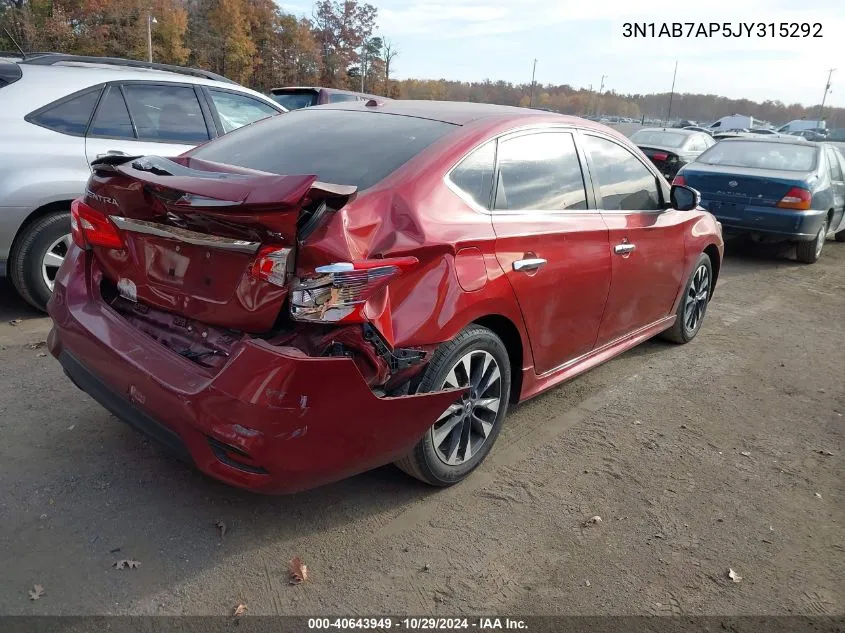 3N1AB7AP5JY315292 2018 Nissan Sentra Sr