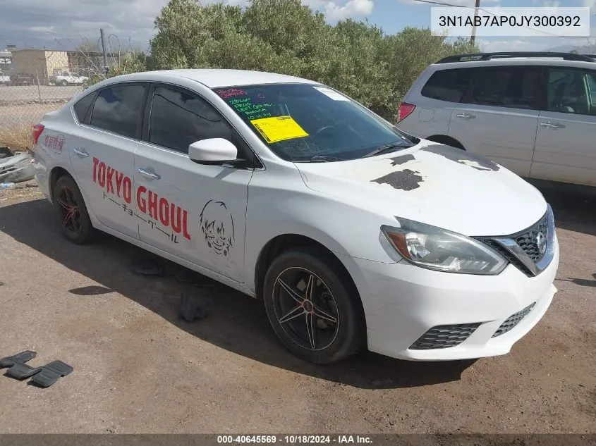 2018 Nissan Sentra S VIN: 3N1AB7AP0JY300392 Lot: 40645569