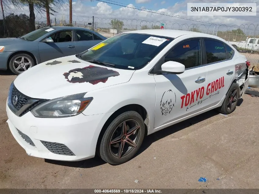 2018 Nissan Sentra S VIN: 3N1AB7AP0JY300392 Lot: 40645569