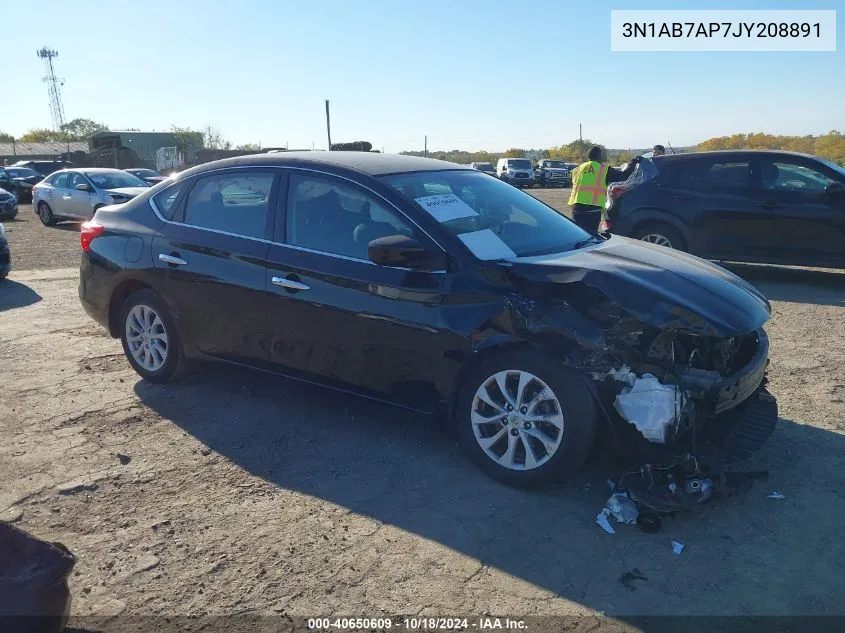 2018 Nissan Sentra Sv VIN: 3N1AB7AP7JY208891 Lot: 40650609