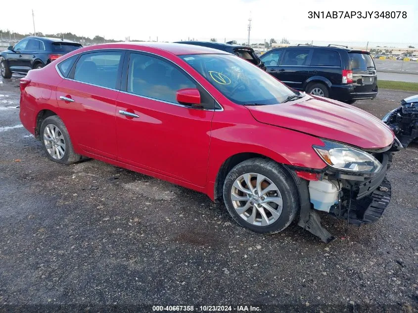 2018 Nissan Sentra Sv VIN: 3N1AB7AP3JY348078 Lot: 40667358