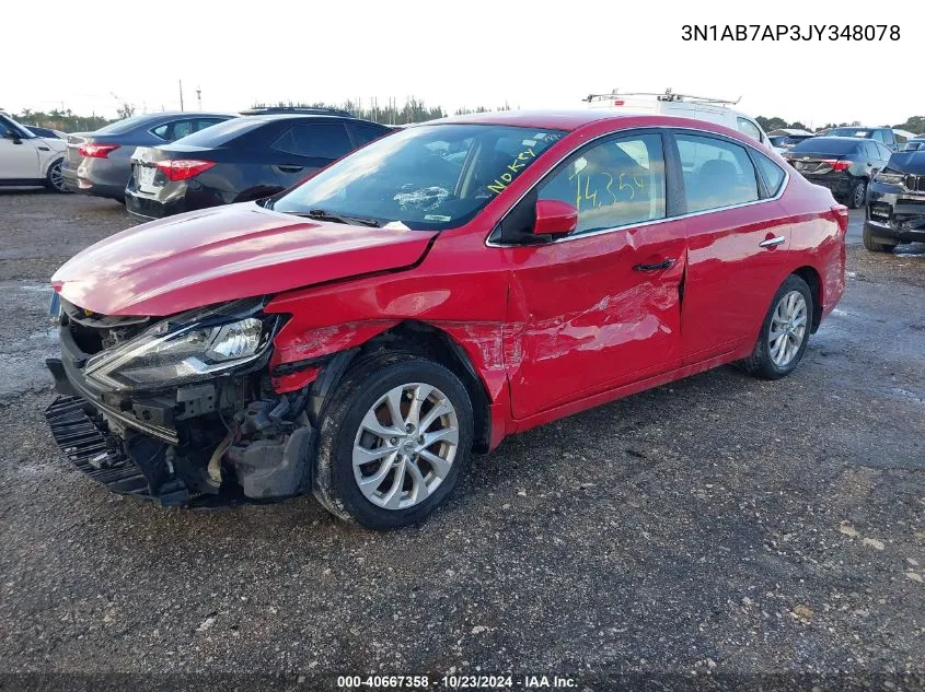 2018 Nissan Sentra Sv VIN: 3N1AB7AP3JY348078 Lot: 40667358