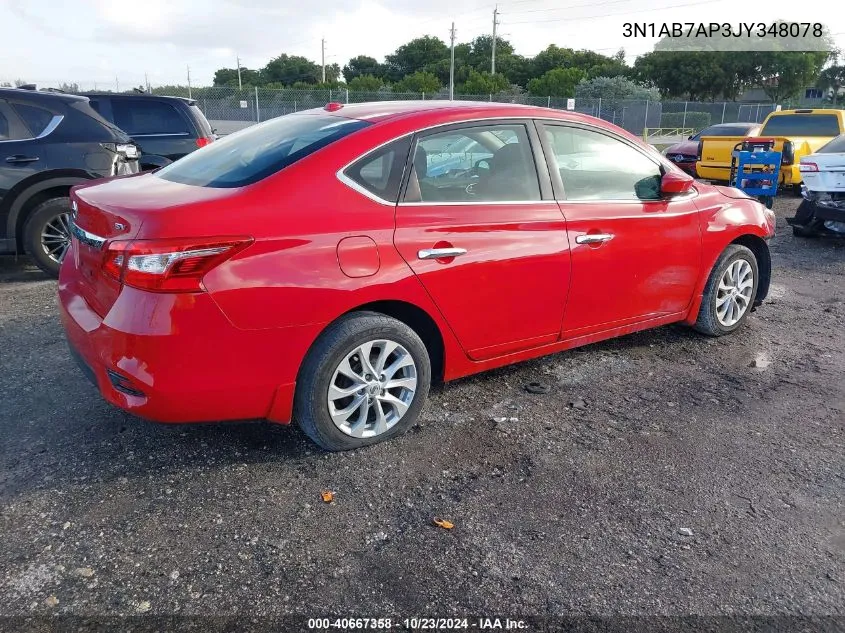 2018 Nissan Sentra Sv VIN: 3N1AB7AP3JY348078 Lot: 40667358