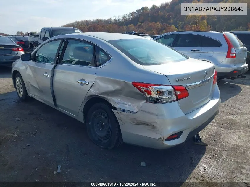 2018 Nissan Sentra S VIN: 3N1AB7APXJY298649 Lot: 40681919