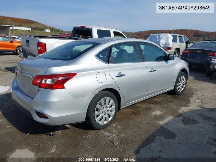 2018 Nissan Sentra S VIN: 3N1AB7APXJY298649 Lot: 40681919