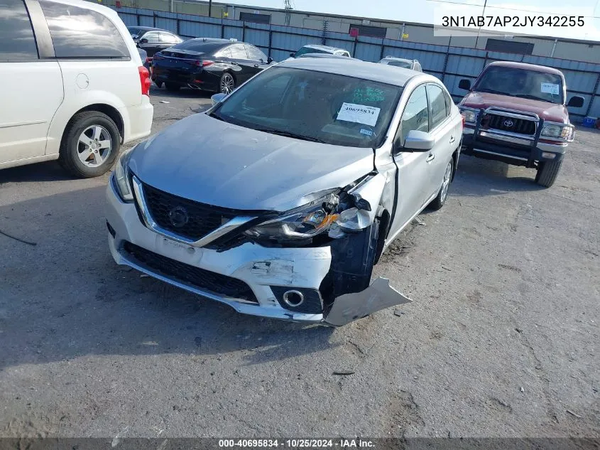 2018 Nissan Sentra Sv VIN: 3N1AB7AP2JY342255 Lot: 40695834