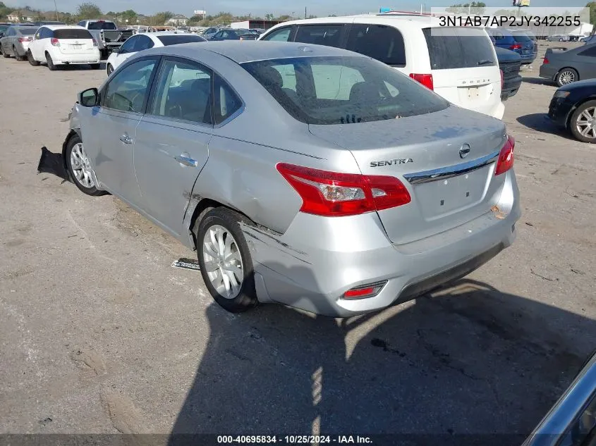 2018 Nissan Sentra Sv VIN: 3N1AB7AP2JY342255 Lot: 40695834