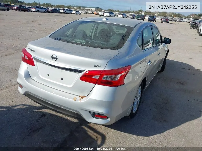 2018 Nissan Sentra Sv VIN: 3N1AB7AP2JY342255 Lot: 40695834