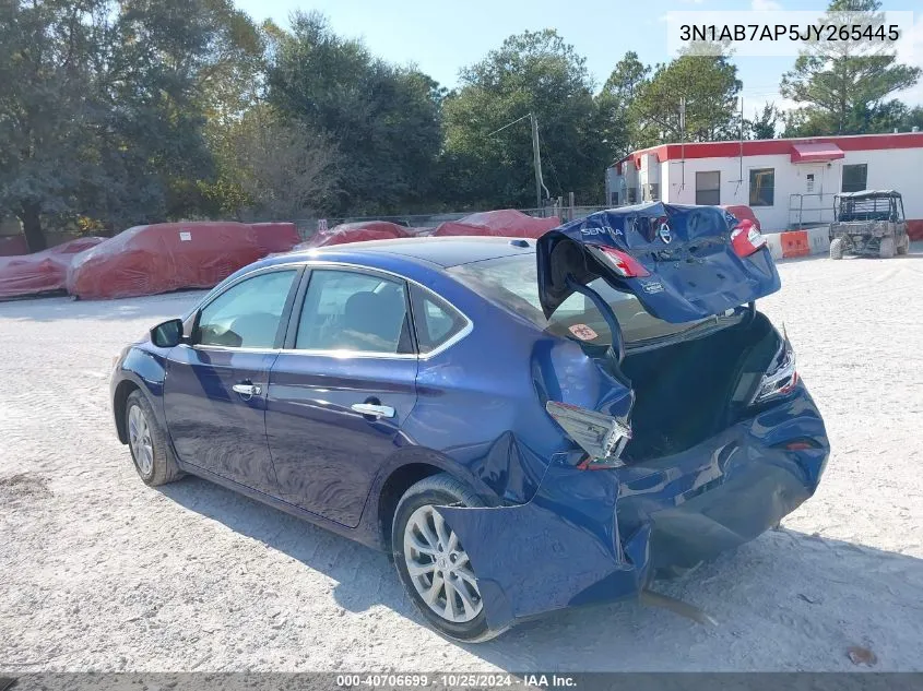 2018 Nissan Sentra Sv VIN: 3N1AB7AP5JY265445 Lot: 40706699