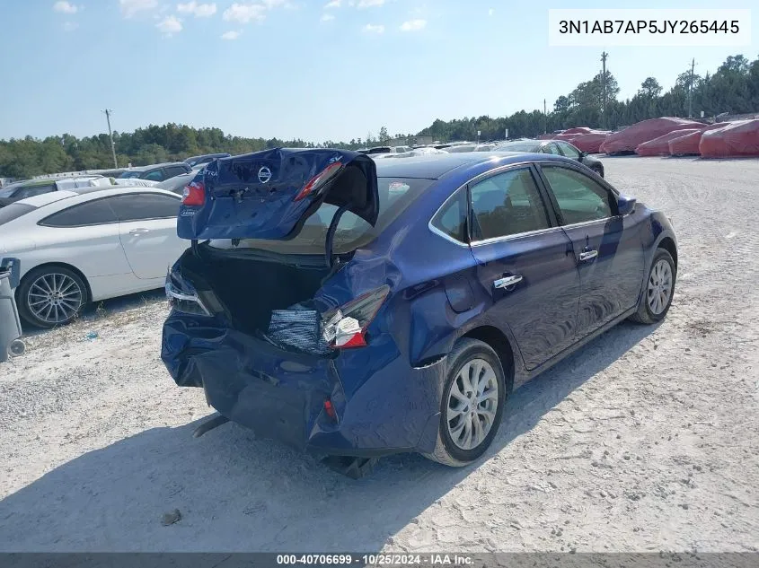 2018 Nissan Sentra Sv VIN: 3N1AB7AP5JY265445 Lot: 40706699