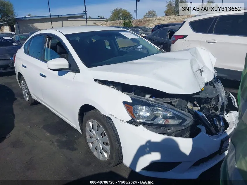 2018 Nissan Sentra S/Sv/Sr/Sl VIN: 3N1AB7APXJY313652 Lot: 40706720