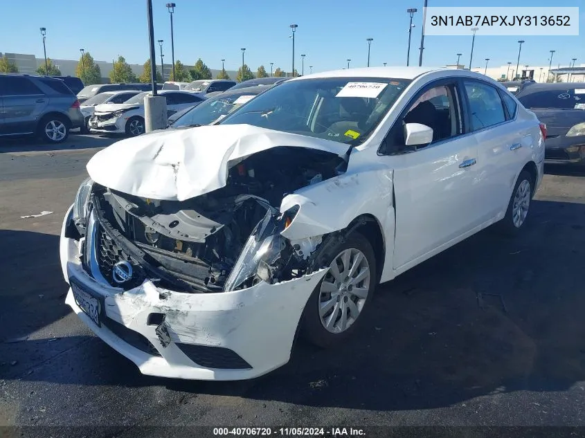 2018 Nissan Sentra S/Sv/Sr/Sl VIN: 3N1AB7APXJY313652 Lot: 40706720