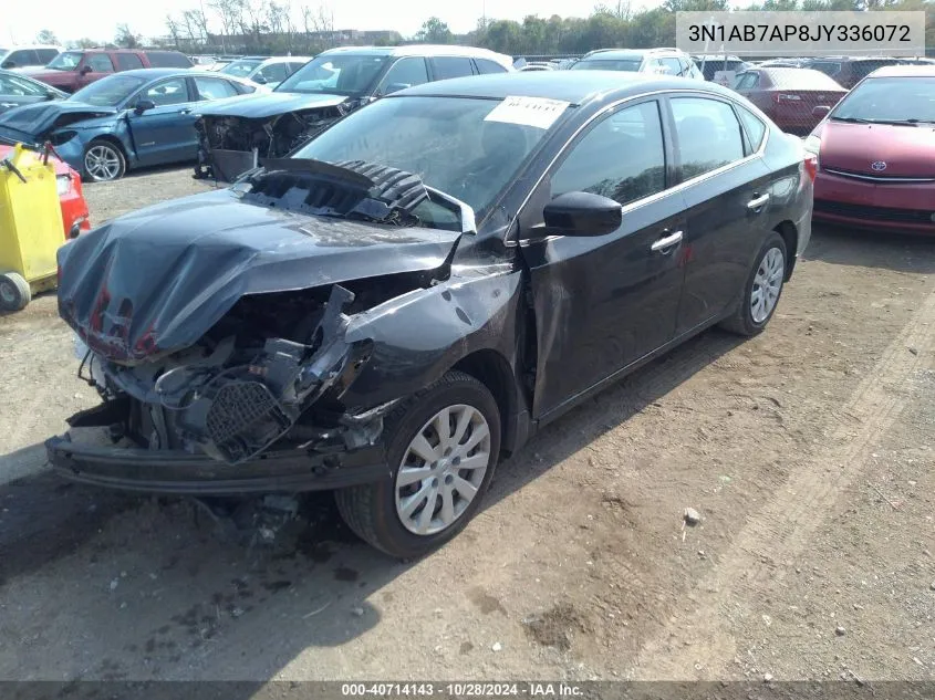 2018 Nissan Sentra S VIN: 3N1AB7AP8JY336072 Lot: 40714143