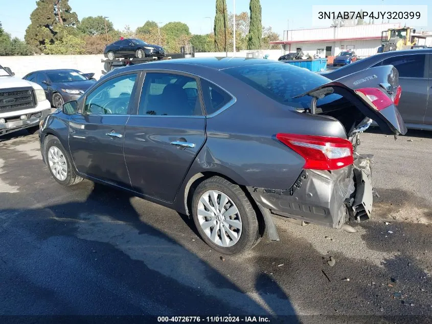 2018 Nissan Sentra S VIN: 3N1AB7AP4JY320399 Lot: 40726776