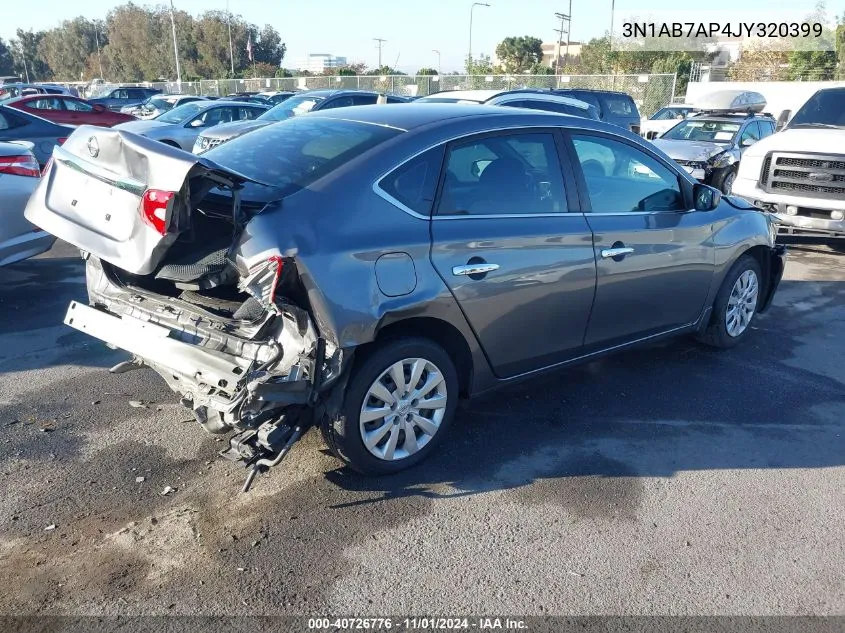 2018 Nissan Sentra S VIN: 3N1AB7AP4JY320399 Lot: 40726776