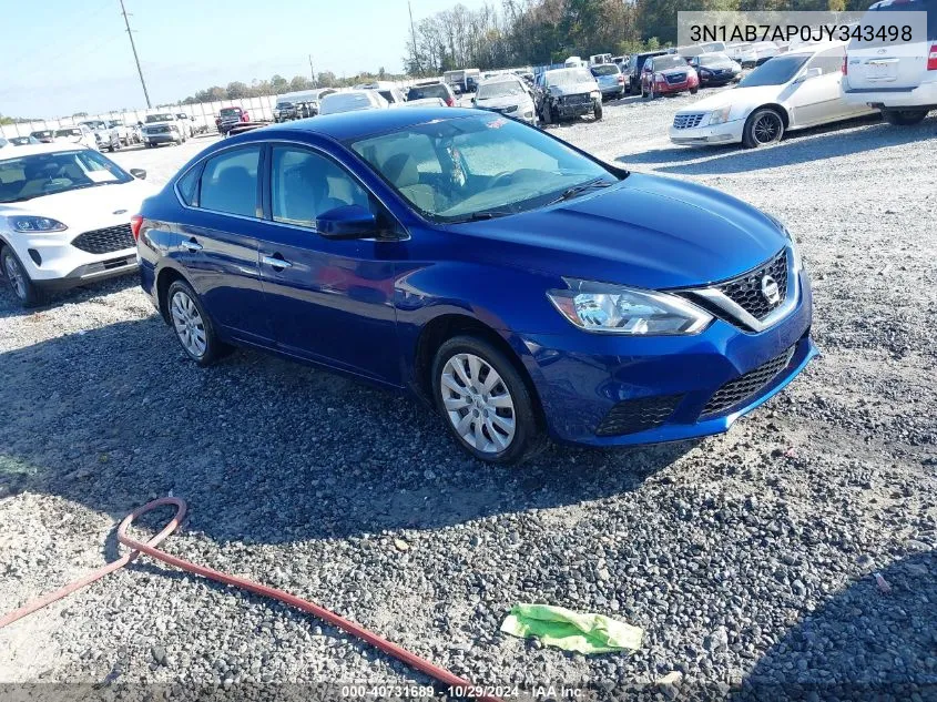 3N1AB7AP0JY343498 2018 Nissan Sentra S