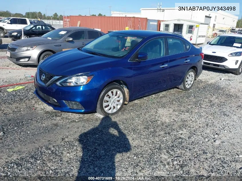 3N1AB7AP0JY343498 2018 Nissan Sentra S