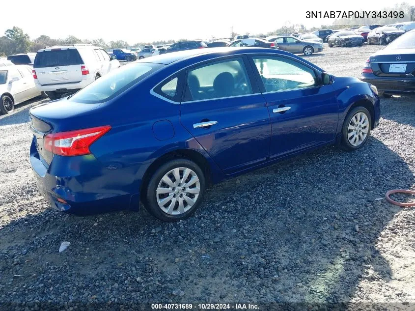 3N1AB7AP0JY343498 2018 Nissan Sentra S