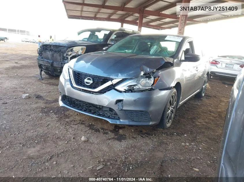 2018 Nissan Sentra S VIN: 3N1AB7AP8JY251409 Lot: 40740764