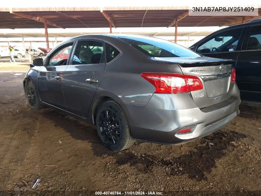 2018 Nissan Sentra S VIN: 3N1AB7AP8JY251409 Lot: 40740764