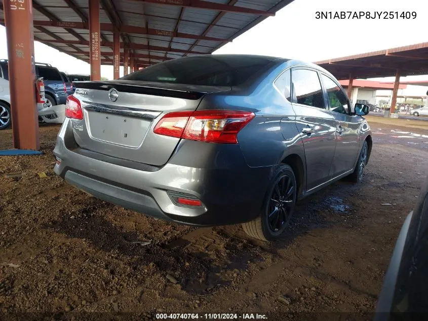 2018 Nissan Sentra S VIN: 3N1AB7AP8JY251409 Lot: 40740764