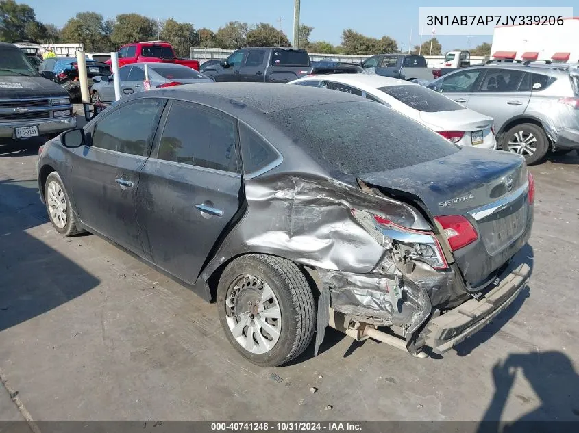 2018 Nissan Sentra S VIN: 3N1AB7AP7JY339206 Lot: 40741248