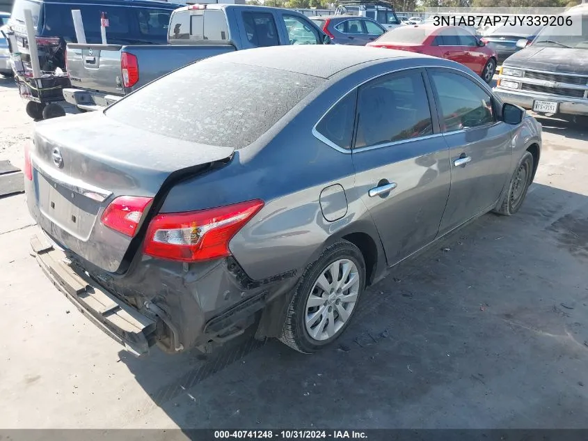 2018 Nissan Sentra S VIN: 3N1AB7AP7JY339206 Lot: 40741248