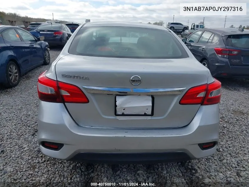 2018 Nissan Sentra S VIN: 3N1AB7AP0JY297316 Lot: 40750010