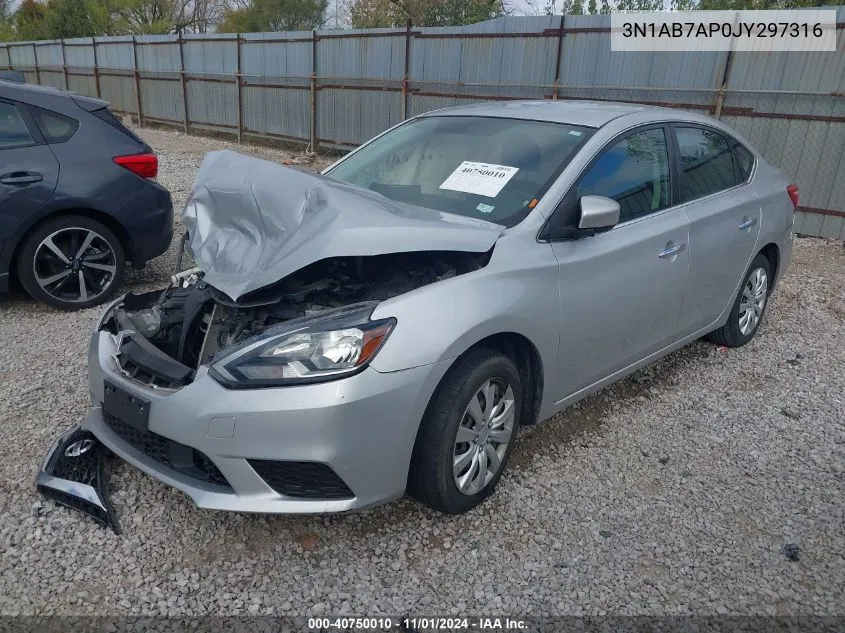 2018 Nissan Sentra S VIN: 3N1AB7AP0JY297316 Lot: 40750010