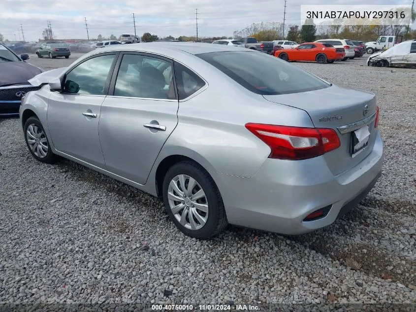 2018 Nissan Sentra S VIN: 3N1AB7AP0JY297316 Lot: 40750010