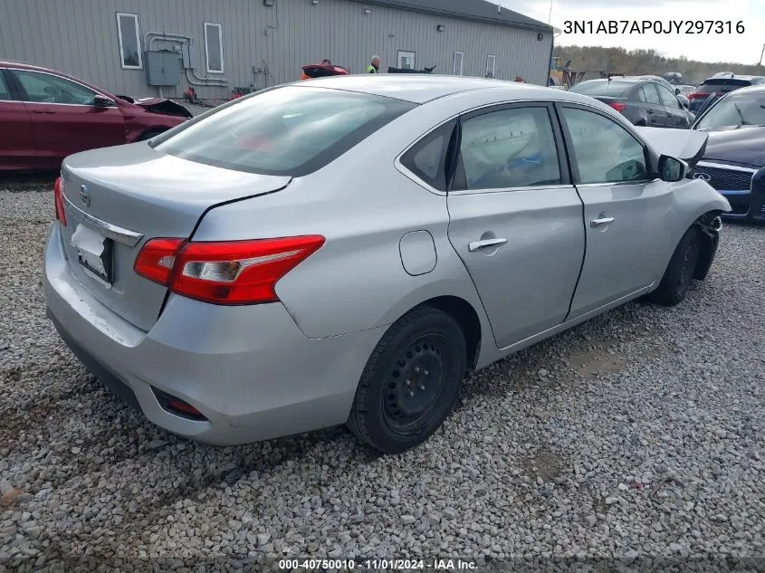 2018 Nissan Sentra S VIN: 3N1AB7AP0JY297316 Lot: 40750010