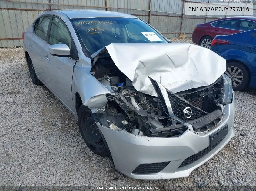 2018 Nissan Sentra S VIN: 3N1AB7AP0JY297316 Lot: 40750010