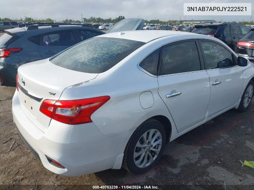 2018 Nissan Sentra Sv VIN: 3N1AB7AP0JY222521 Lot: 40753239