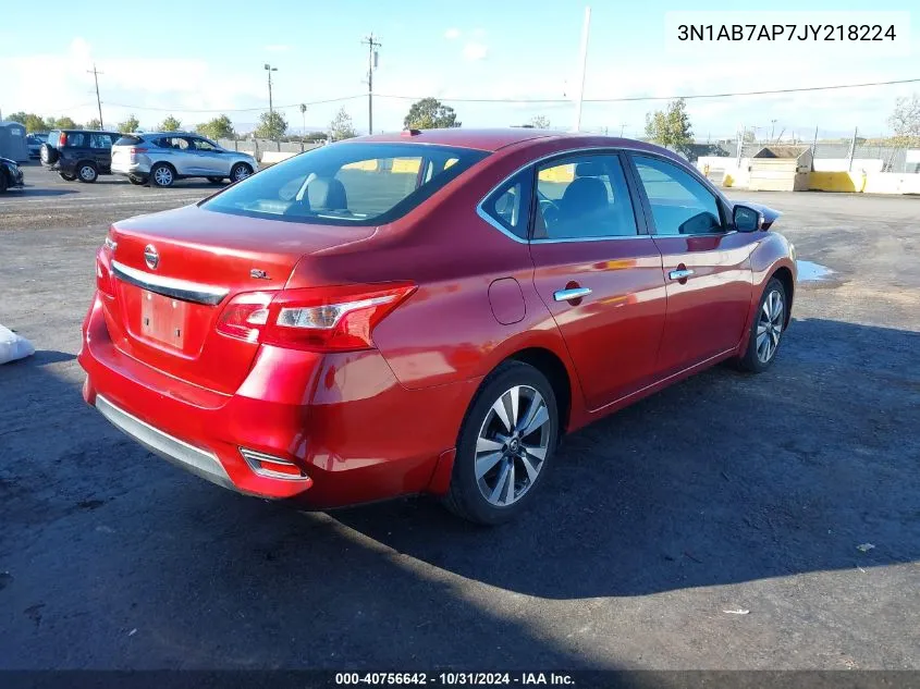 2018 Nissan Sentra Sl VIN: 3N1AB7AP7JY218224 Lot: 40756642