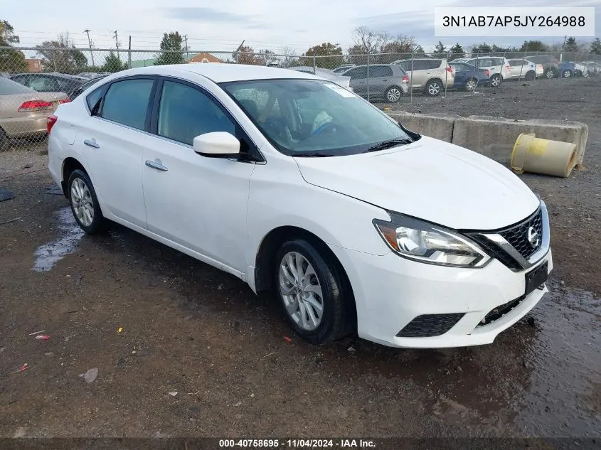 2018 Nissan Sentra Sv VIN: 3N1AB7AP5JY264988 Lot: 40758695