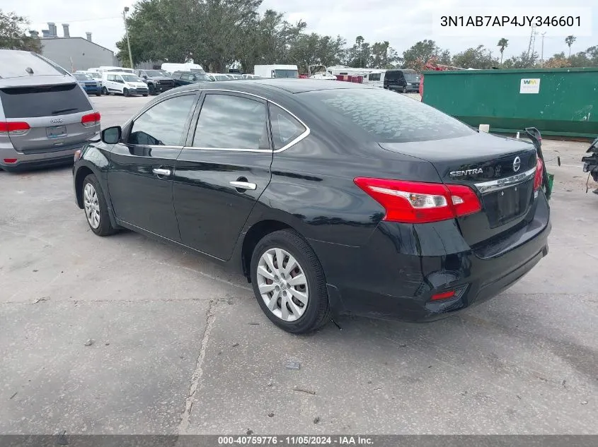 2018 Nissan Sentra S VIN: 3N1AB7AP4JY346601 Lot: 40759776