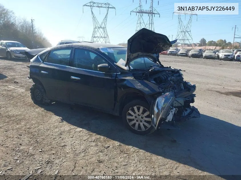 2018 Nissan Sentra S VIN: 3N1AB7AP5JY226449 Lot: 40760183