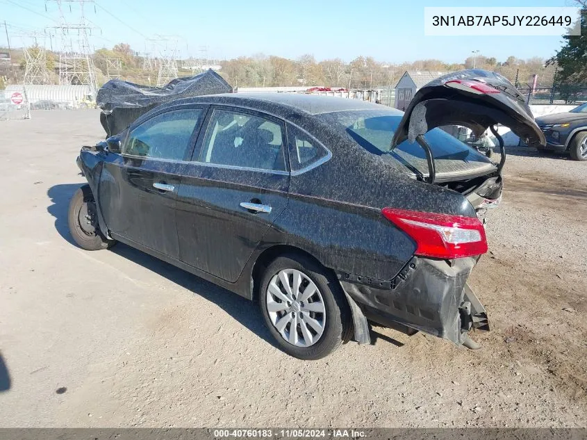 2018 Nissan Sentra S VIN: 3N1AB7AP5JY226449 Lot: 40760183