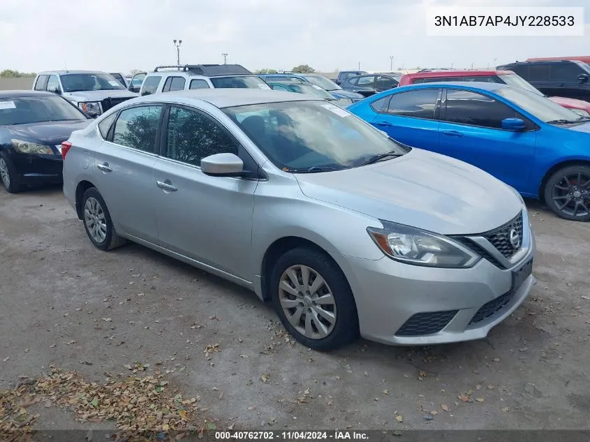 2018 Nissan Sentra S VIN: 3N1AB7AP4JY228533 Lot: 40762702