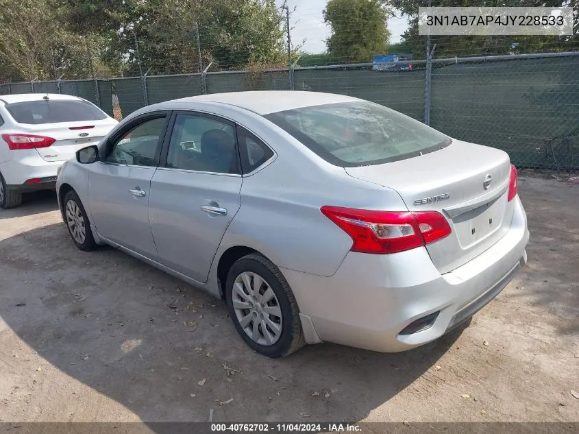 2018 Nissan Sentra S VIN: 3N1AB7AP4JY228533 Lot: 40762702