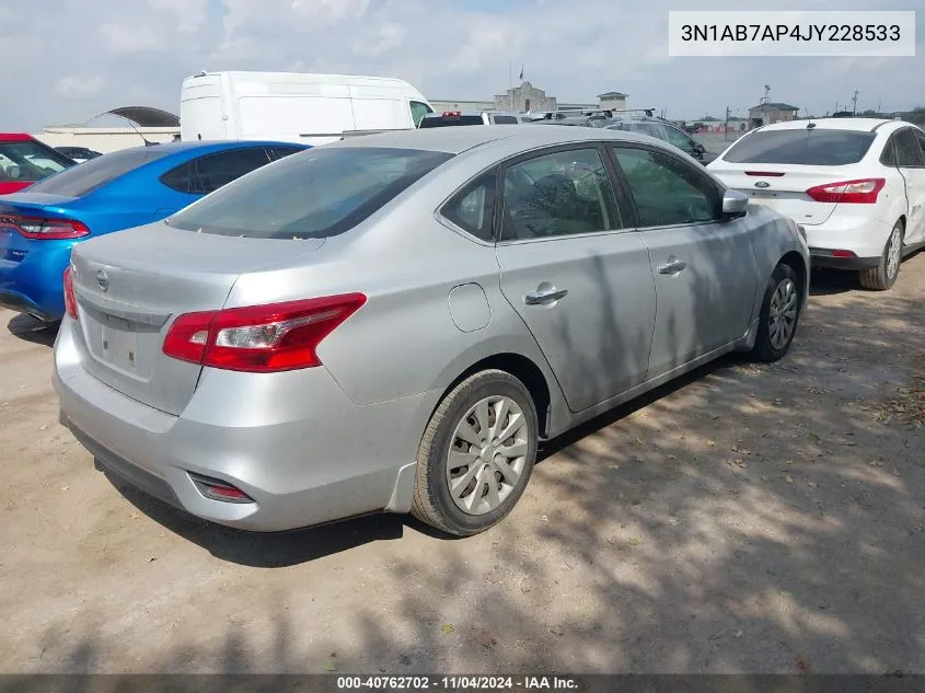 2018 Nissan Sentra S VIN: 3N1AB7AP4JY228533 Lot: 40762702