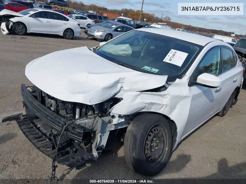 2018 Nissan Sentra S VIN: 3N1AB7AP6JY236715 Lot: 40764039