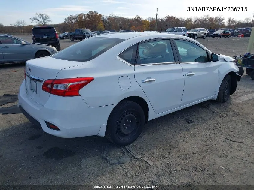 2018 Nissan Sentra S VIN: 3N1AB7AP6JY236715 Lot: 40764039