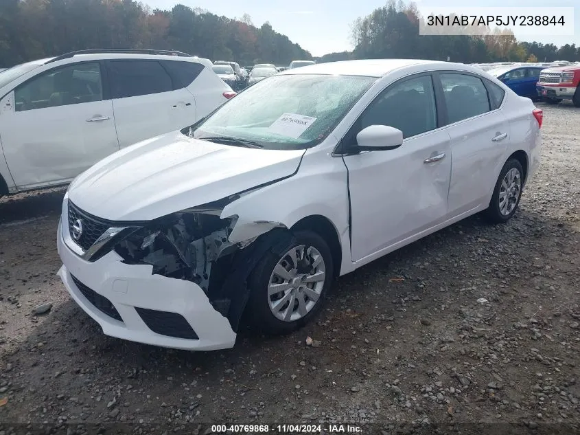 2018 Nissan Sentra S VIN: 3N1AB7AP5JY238844 Lot: 40769868