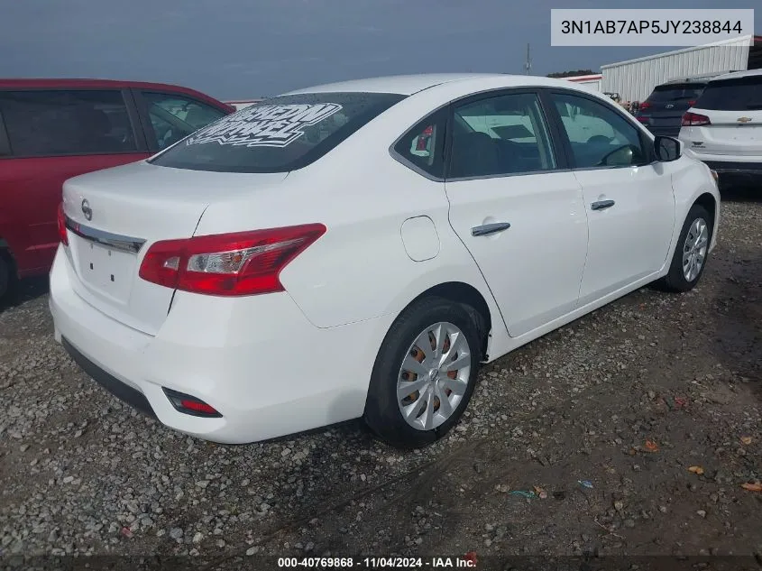 2018 Nissan Sentra S VIN: 3N1AB7AP5JY238844 Lot: 40769868