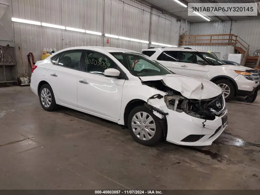 2018 Nissan Sentra S VIN: 3N1AB7AP6JY320145 Lot: 40803057